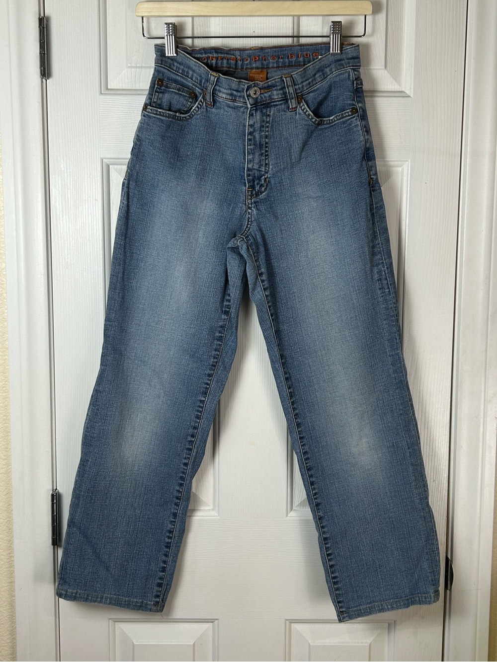 CHRISTOPHER BLUE Mid-Rise Straight Leg Stretch Jeans Size 4